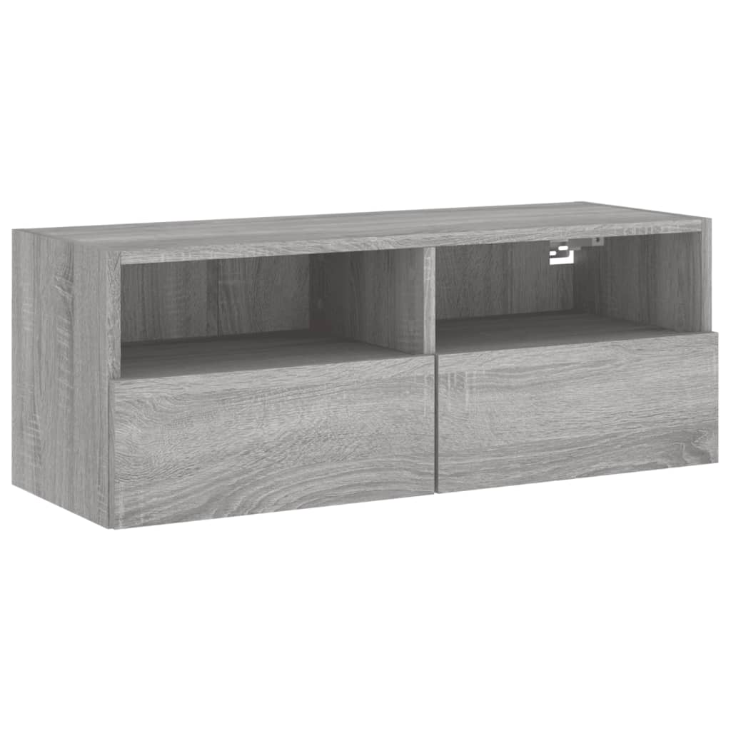 Έπιπλο Τοίχου Τηλεόρασης Γκρι Sonoma 80x30x30 εκ. Επεξ. Ξύλο