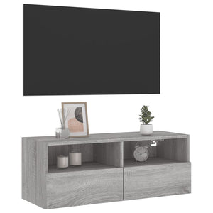 Έπιπλο Τοίχου Τηλεόρασης Γκρι Sonoma 80x30x30 εκ. Επεξ. Ξύλο