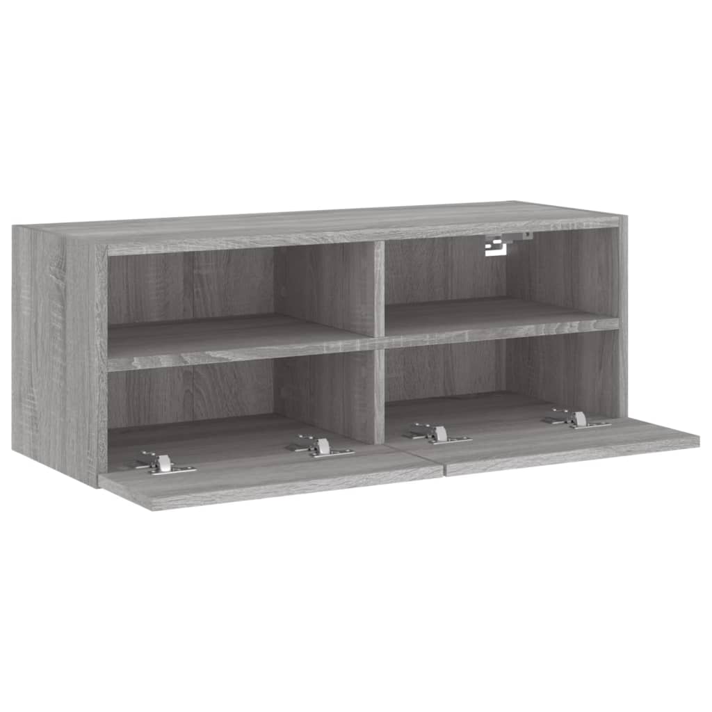 Έπιπλο Τοίχου Τηλεόρασης Γκρι Sonoma 80x30x30 εκ. Επεξ. Ξύλο