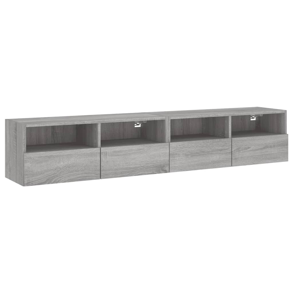 Ντουλάπια Τοίχου Τηλ. 2 τεμ. Γκρι Sonoma 80x30x30εκ. Επεξ. Ξύλο