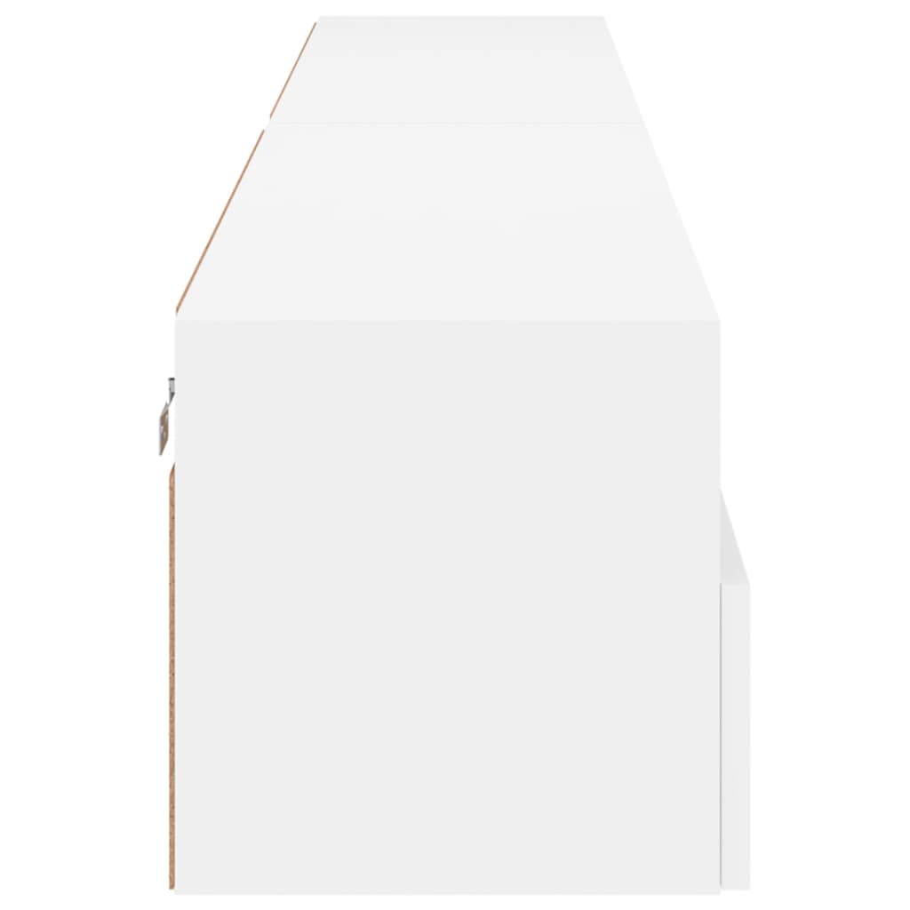 Ντουλάπια Τηλεόρασης Τοίχου 2 τεμ. Λευκά 100x30x30εκ Επεξ. Ξύλο - Pakobazaar