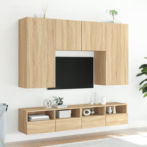 Έπιπλο Τοίχου Τηλεόρασης Sonoma Δρυς 100x30x30 εκ. Επεξ. Ξύλο - Pakobazaar