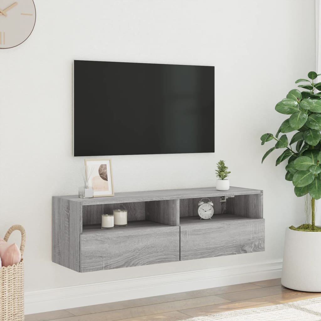 Έπιπλο Τηλεόρασης Τοίχου Γκρι Sonoma 100x30x30 εκ. Επεξ. Ξύλο