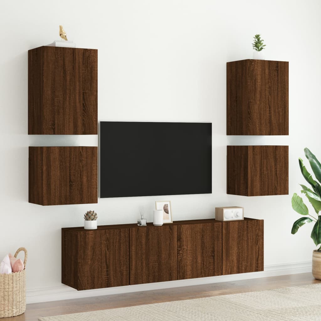 Ντουλάπι Τοίχου Τηλεόρασης Καφέ Δρυς 40,5x30x40 εκ. Επεξ. Ξύλο