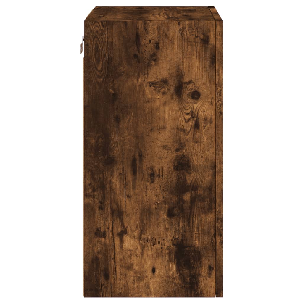 Έπιπλα Τοίχου Τηλ. 2 τεμ. Καπνιστή Δρυς 40,5x30x60εκ Επεξ. Ξύλο