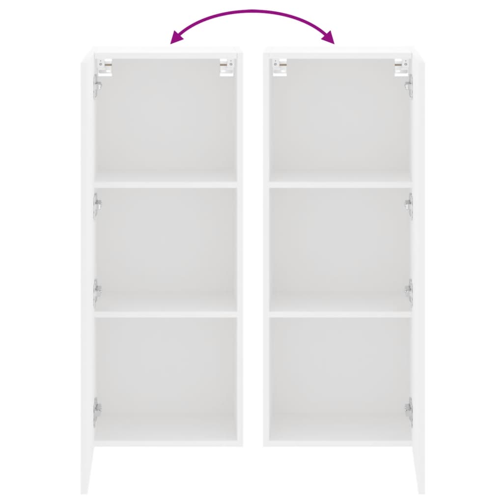 Έπιπλο Τοίχου Τηλεόρασης Λευκό 40,5x30x102 εκ. από Επεξ. Ξύλο - Pakobazaar