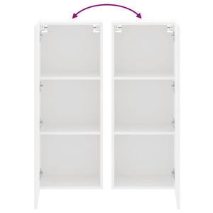 Έπιπλο Τοίχου Τηλεόρασης Λευκό 40,5x30x102 εκ. από Επεξ. Ξύλο - Pakobazaar