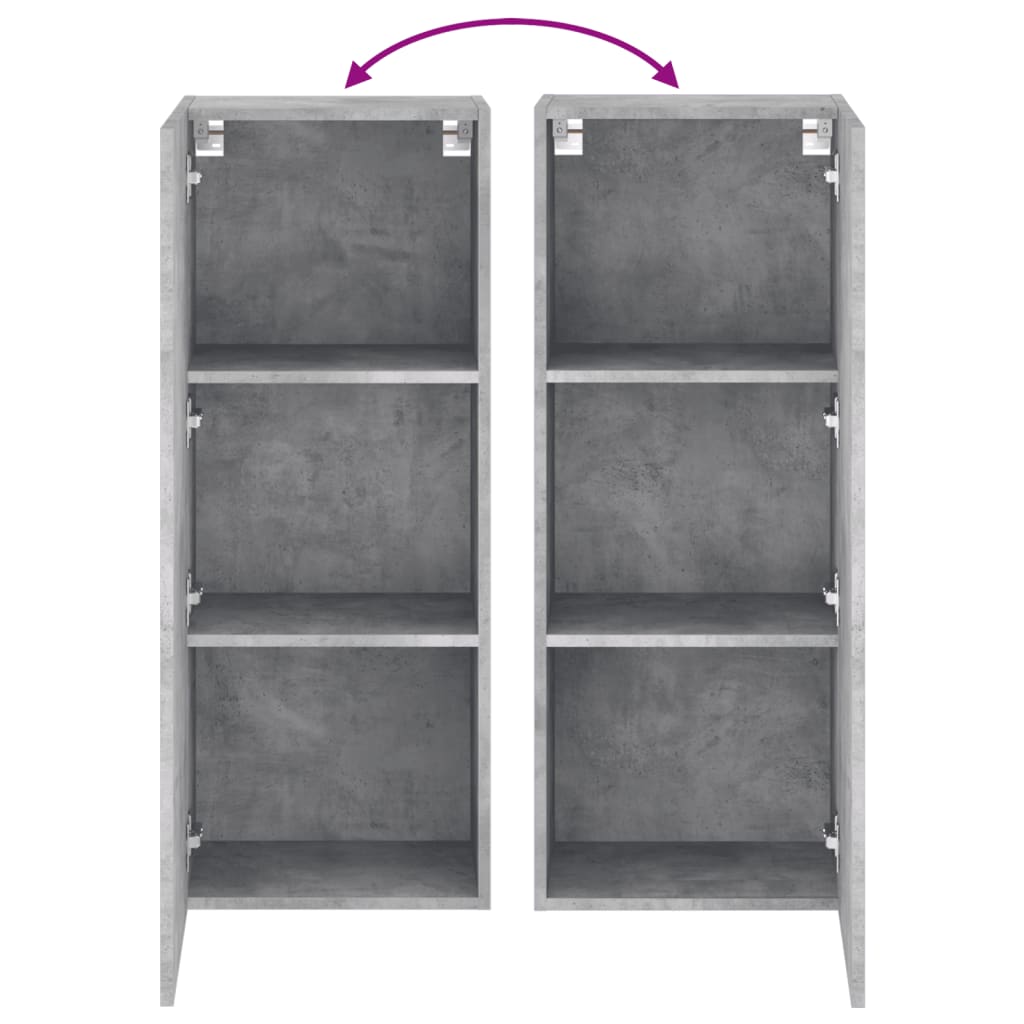 Έπιπλο Τοίχου Τηλεόρασης Γκρι Σκυρ. 40,5x30x102 εκ. Επεξ. Ξύλο