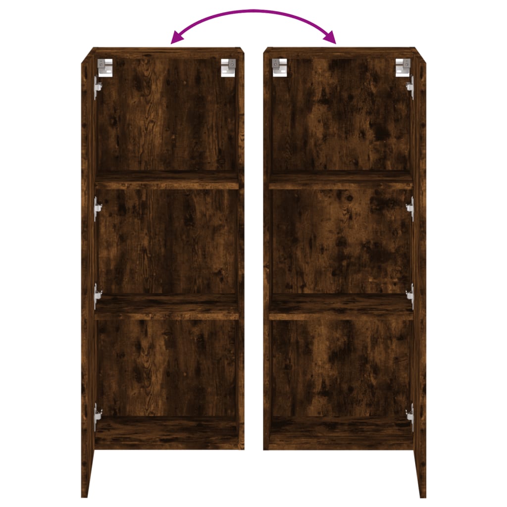 Έπιπλο Τηλεόρασης Τοίχου Καπνιστή Δρυς 40,5x30x102εκ Επεξ. Ξύλο - Pakobazaar