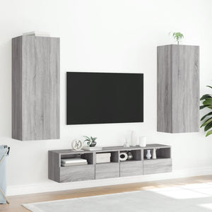Έπιπλο Τοίχου Τηλεόρασης Γκρι Sonoma 40,5x30x102 εκ. Επεξ. Ξύλο - Pakobazaar