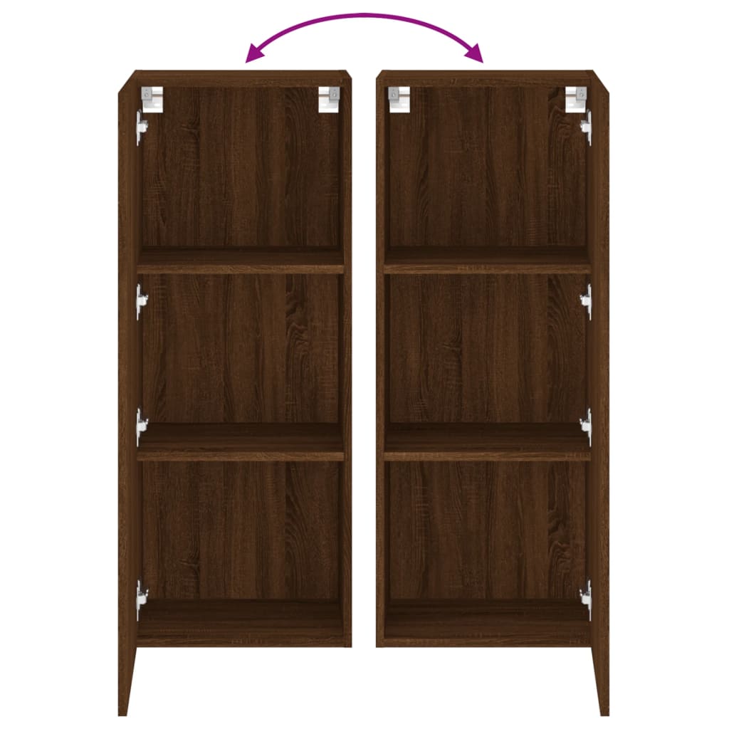 Ντουλάπι Τοίχου Τηλεόρασης Καφέ Δρυς 40,5x30x102 εκ. Επεξ. Ξύλο