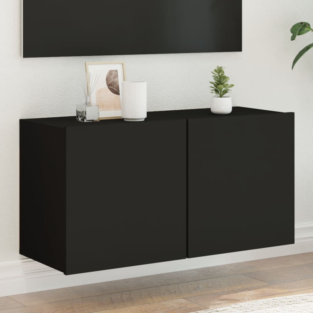 Ντουλάπι Τοίχου Τηλεόρασης Μαύρο 80 x 30 x 41 εκ.