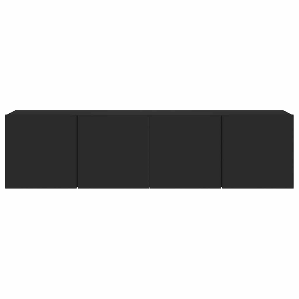 Ντουλάπια Τοίχου Τηλεόρασης 2 Τεμ. Μαύρα 80 x 30 x 41 εκ.