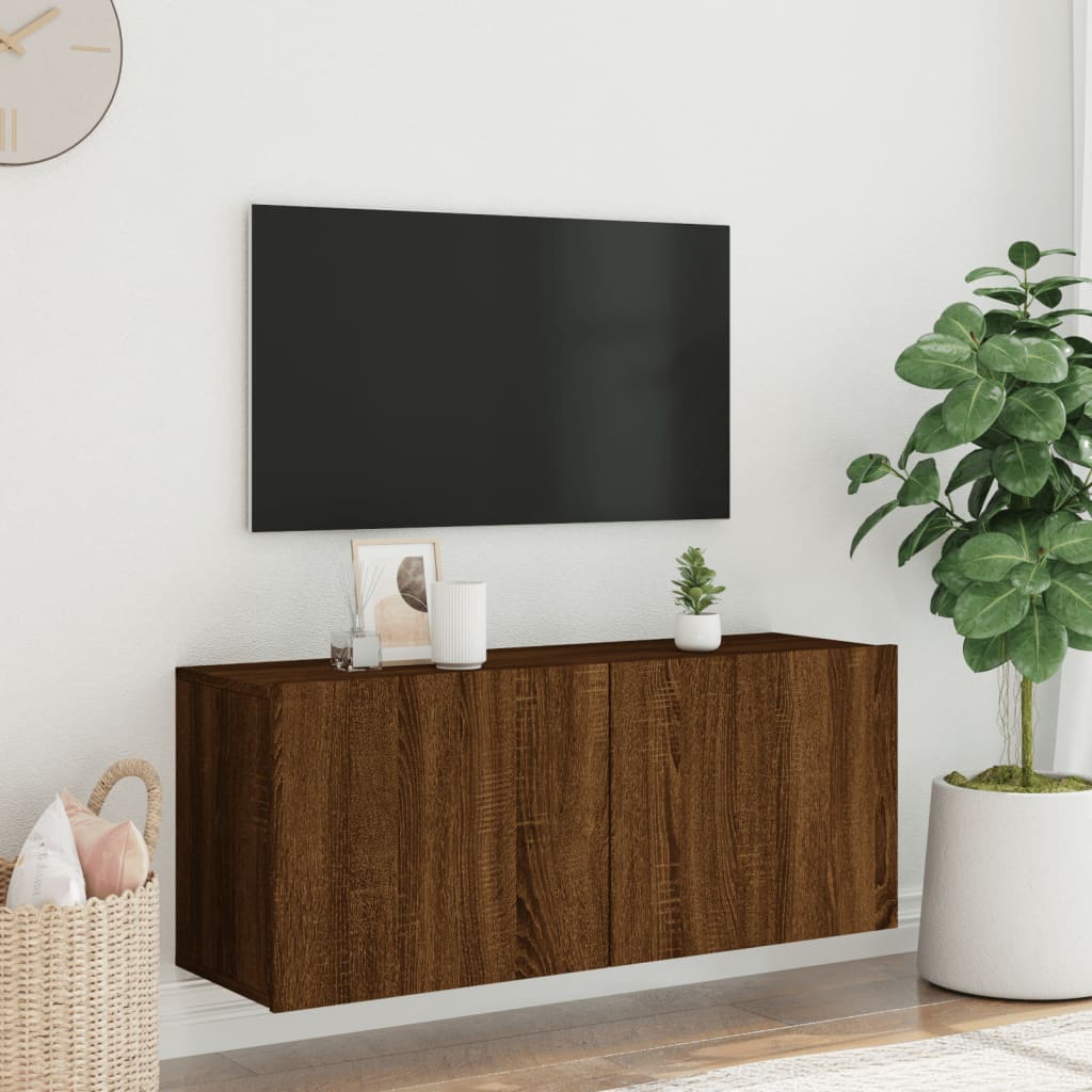 Ντουλάπι Τοίχου Τηλεόρασης Καφέ Δρυς 100 x 30 x 41 εκ.