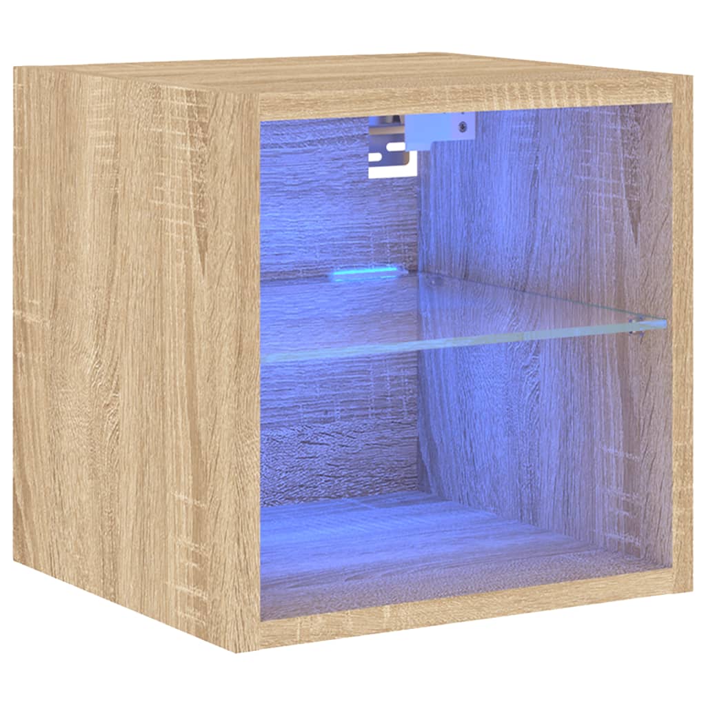 Έπιπλο Τοίχου Τηλεόρασης με LED Sonoma Δρυς 30 x 28,5 x 30 εκ. - Pakobazaar