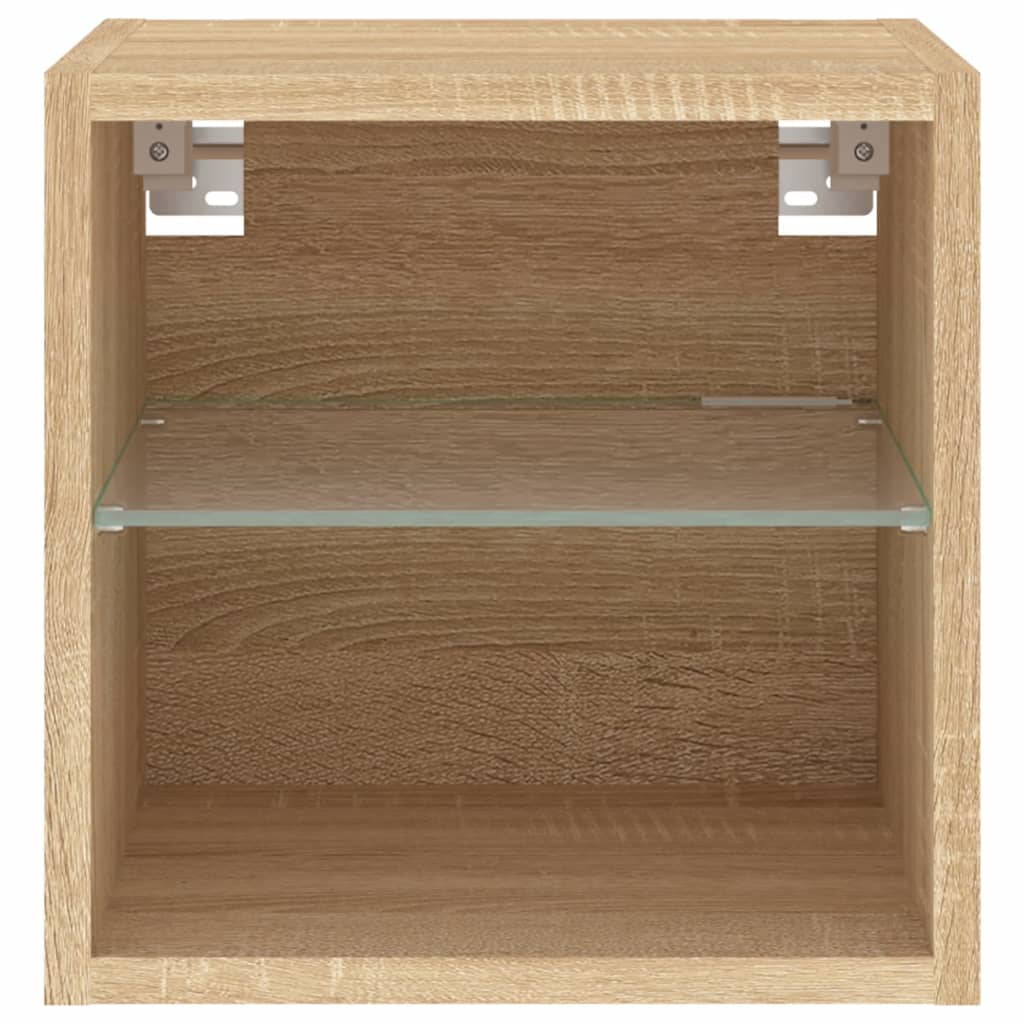 Έπιπλο Τοίχου Τηλεόρασης με LED Sonoma Δρυς 30 x 28,5 x 30 εκ. - Pakobazaar