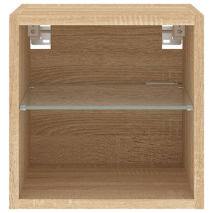 Έπιπλα Τοίχου Τηλ. με LED 2 Τεμ. Sonoma Δρυς 30 x 28,5 x 30 εκ. - Pakobazaar