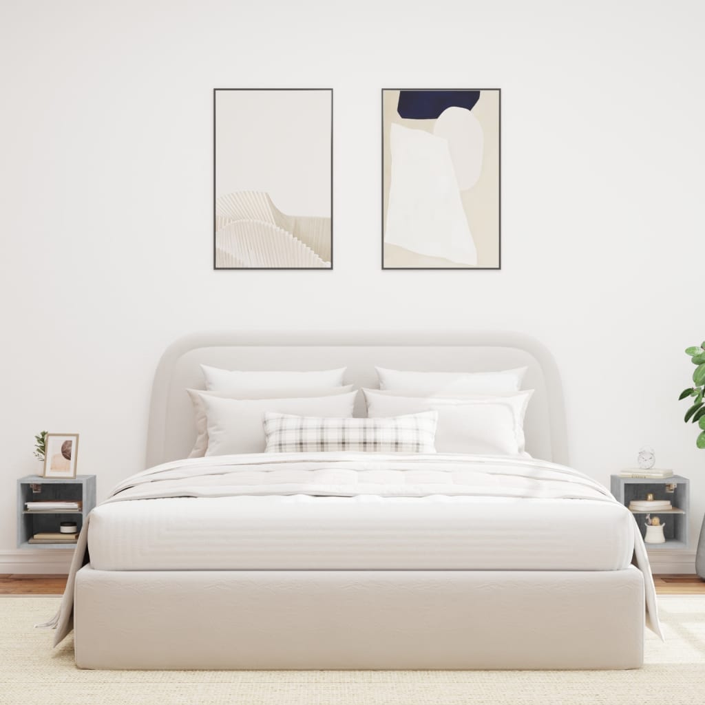 Έπιπλα Τηλεόρασης με LED 2 Τεμ Γκρι Σκυροδέματος 30x28,5x30 εκ. - Pakobazaar