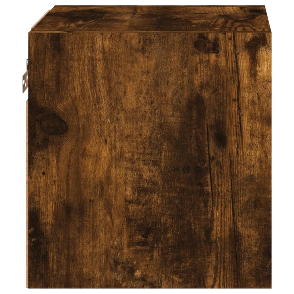 Έπιπλο Τοίχου Τηλεόρασης με LED Καπνιστή Δρυς 30 x 28,5 x 30εκ. - Pakobazaar