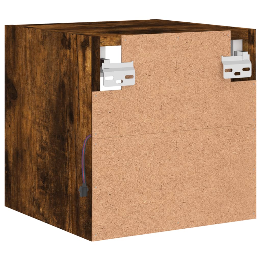 Έπιπλο Τοίχου Τηλεόρασης με LED Καπνιστή Δρυς 30 x 28,5 x 30εκ. - Pakobazaar