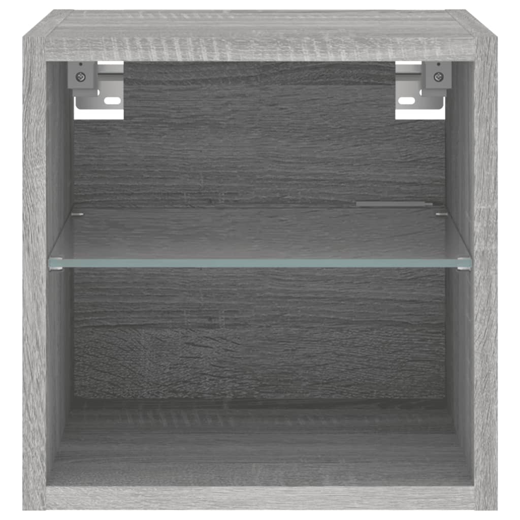 Έπιπλα Τοίχου Τηλ. με LED 2 Τεμ. Γκρι Sonoma 30 x 28,5 x 30 εκ. - Pakobazaar