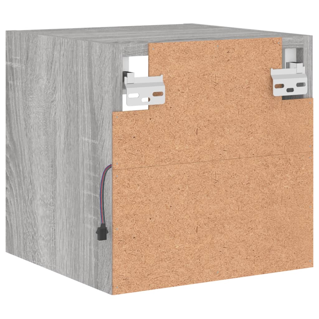 Έπιπλα Τοίχου Τηλ. με LED 2 Τεμ. Γκρι Sonoma 30 x 28,5 x 30 εκ. - Pakobazaar