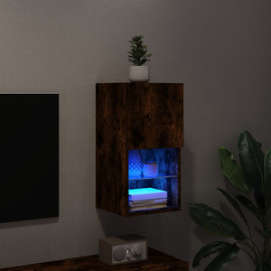 Έπιπλο Τηλεόρασης με LED Καπνιστή Δρυς 30,5x30x60 εκ.