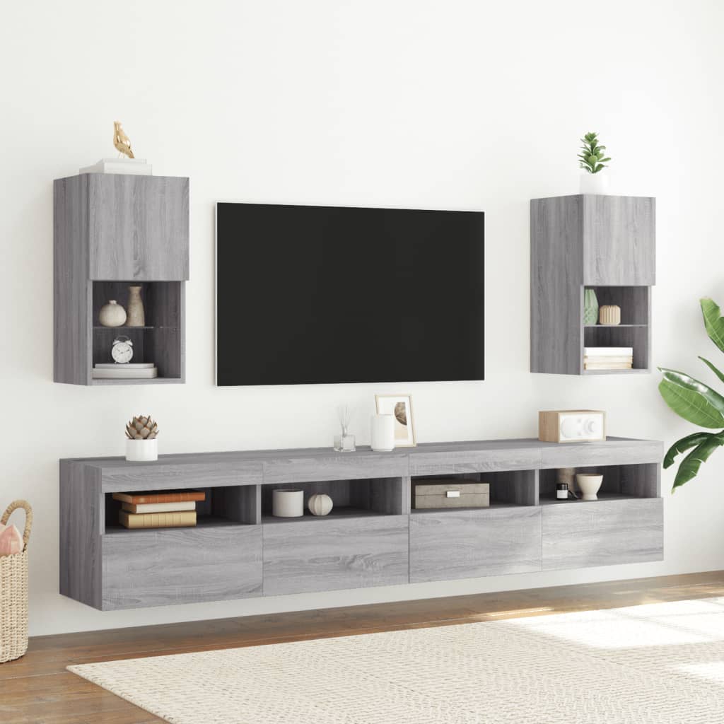Έπιπλο Τηλεόρασης με LED Γκρι Sonoma 30,5x30x60 εκ. - Pakobazaar