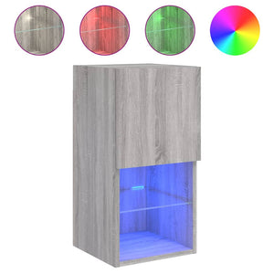 Έπιπλα Τηλεόρασης με LED 2 τεμ. Γκρι Sonoma 30,5x30x60 εκ. - Pakobazaar