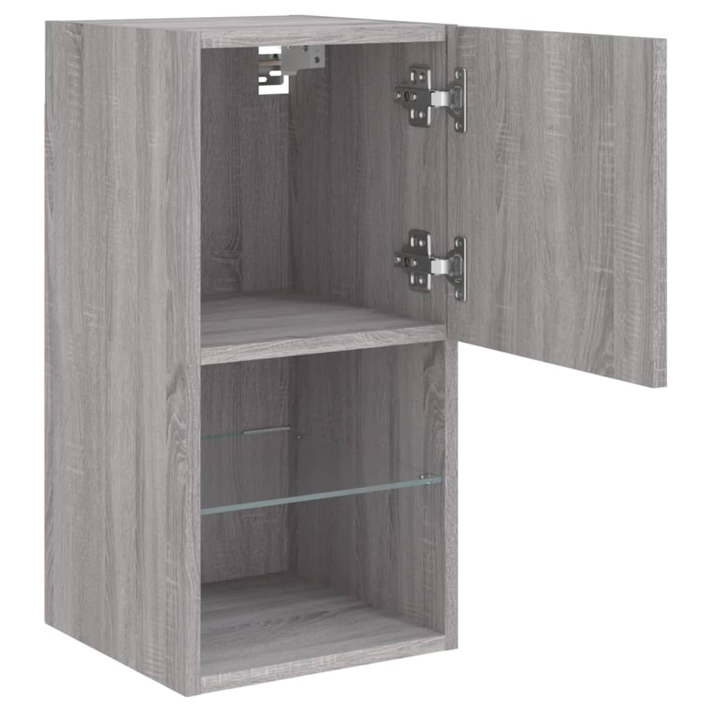 Έπιπλα Τηλεόρασης με LED 2 τεμ. Γκρι Sonoma 30,5x30x60 εκ. - Pakobazaar