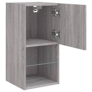 Έπιπλα Τηλεόρασης με LED 2 τεμ. Γκρι Sonoma 30,5x30x60 εκ. - Pakobazaar