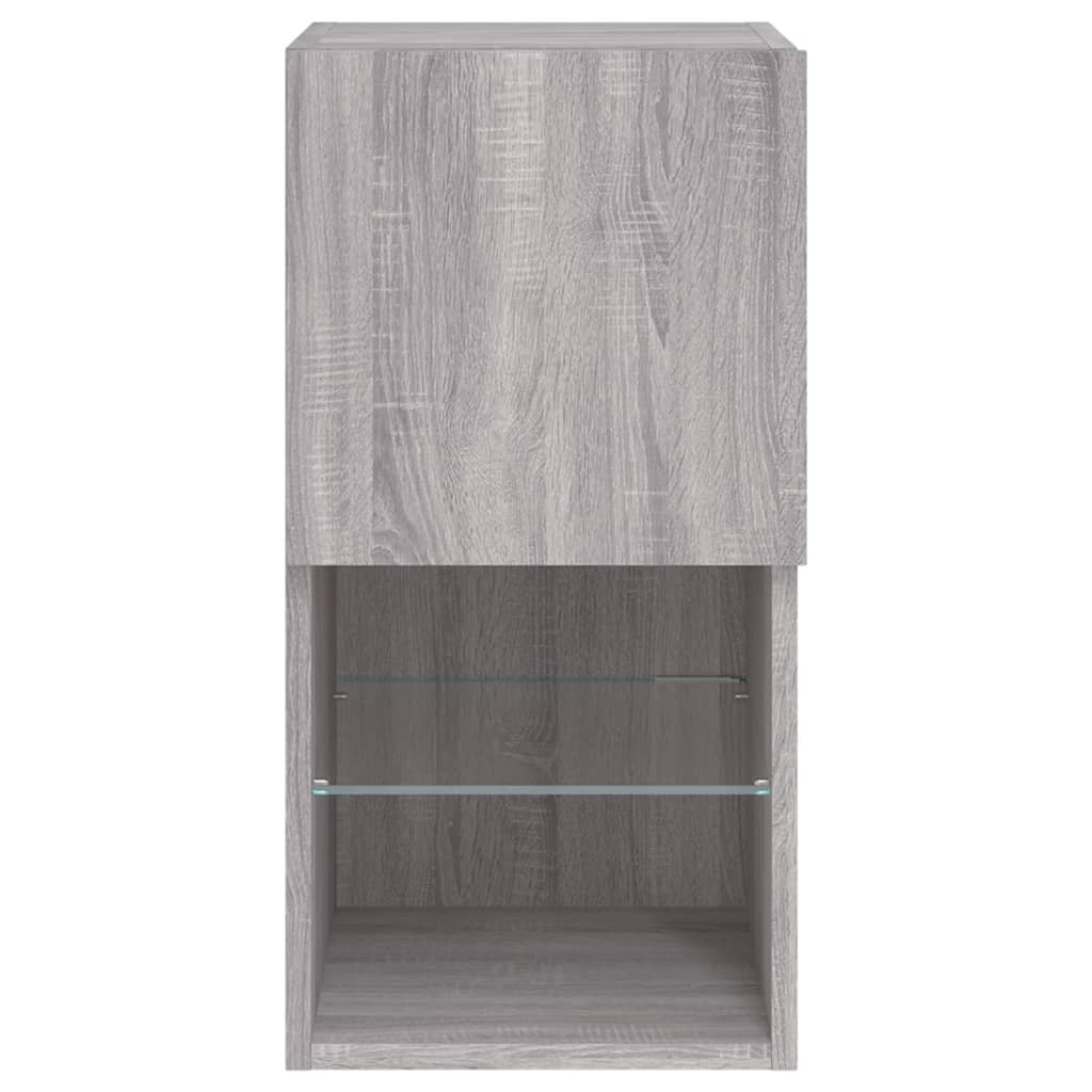 Έπιπλα Τηλεόρασης με LED 2 τεμ. Γκρι Sonoma 30,5x30x60 εκ. - Pakobazaar