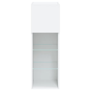 Έπιπλα Τηλεόρασης με LED 2 τεμ. Λευκά 30,5x30x90 εκ. - Pakobazaar