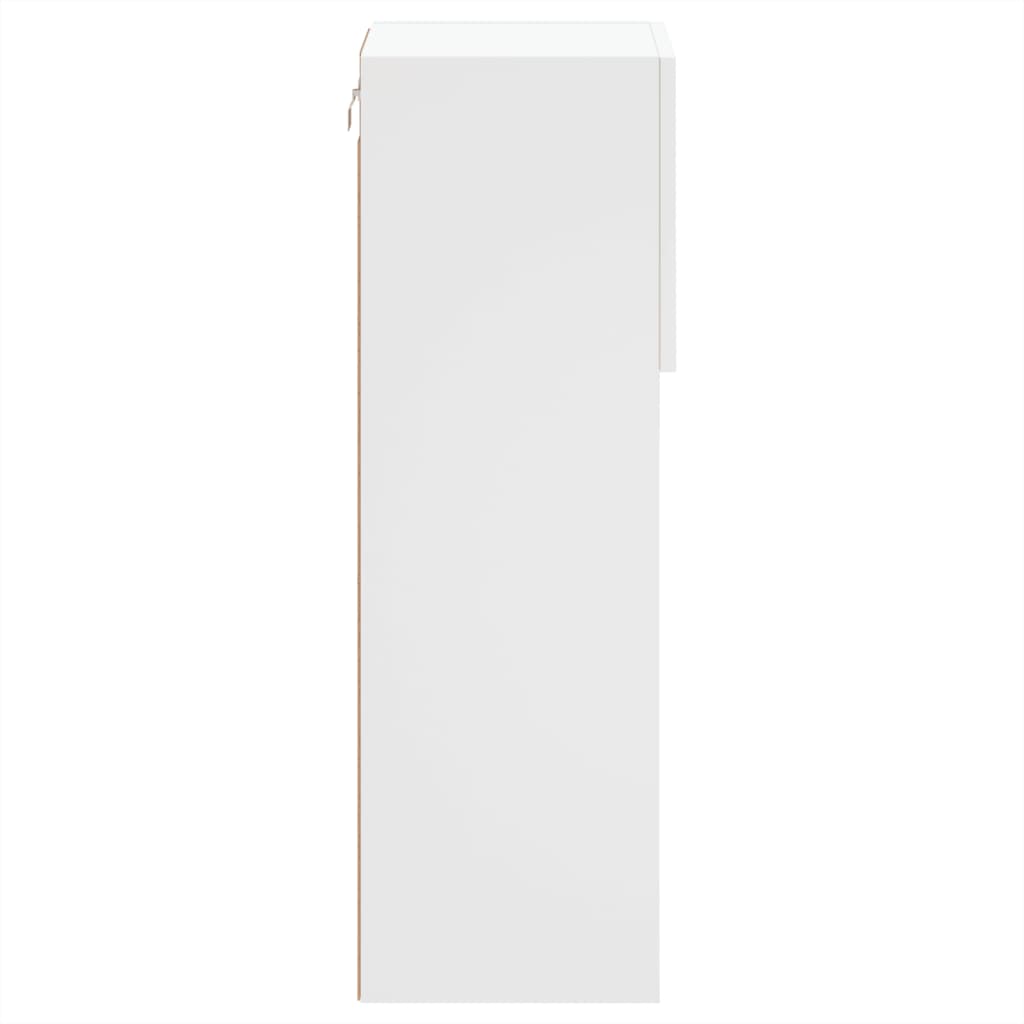 Έπιπλα Τηλεόρασης με LED 2 τεμ. Λευκά 30,5x30x90 εκ. - Pakobazaar