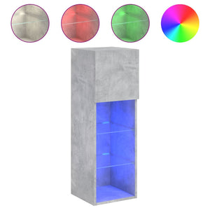 Έπιπλα Τηλεόρασης με LED 2 τεμ. Γκρι Σκυροδέματος 30,5x30x90εκ. - Pakobazaar