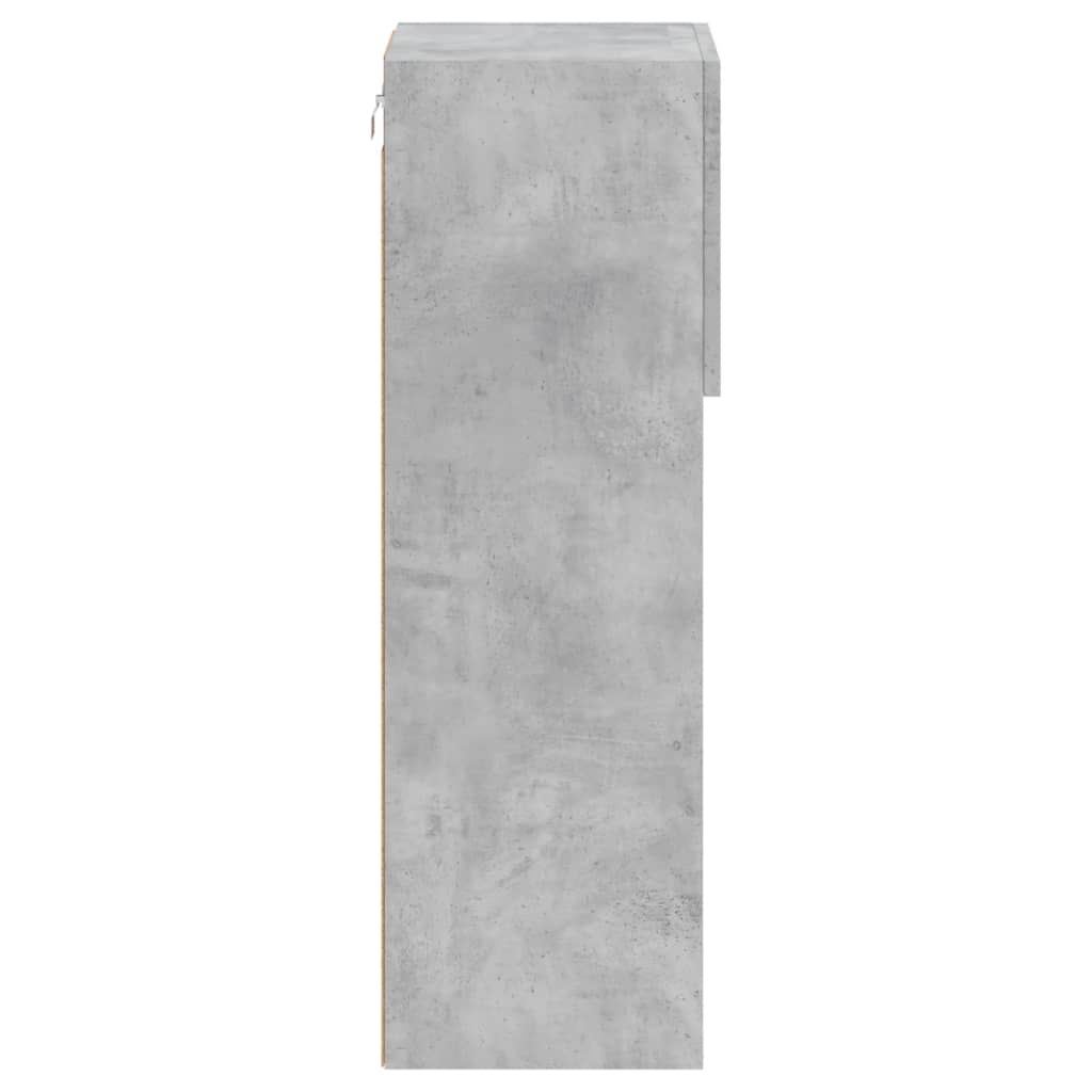 Έπιπλα Τηλεόρασης με LED 2 τεμ. Γκρι Σκυροδέματος 30,5x30x90εκ. - Pakobazaar