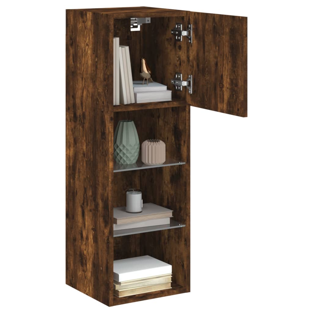 Έπιπλο Τηλεόρασης με LED Καπνιστή Δρυς 30,5x30x90 εκ. - Pakobazaar