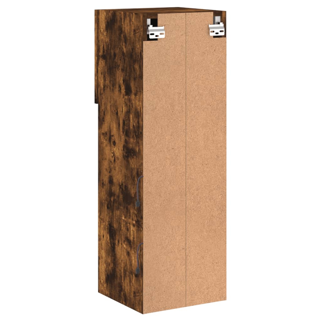 Έπιπλα Τηλεόρασης με LED 2 τεμ. Καπνιστή Δρυς 30,5x30x90 εκ. - Pakobazaar