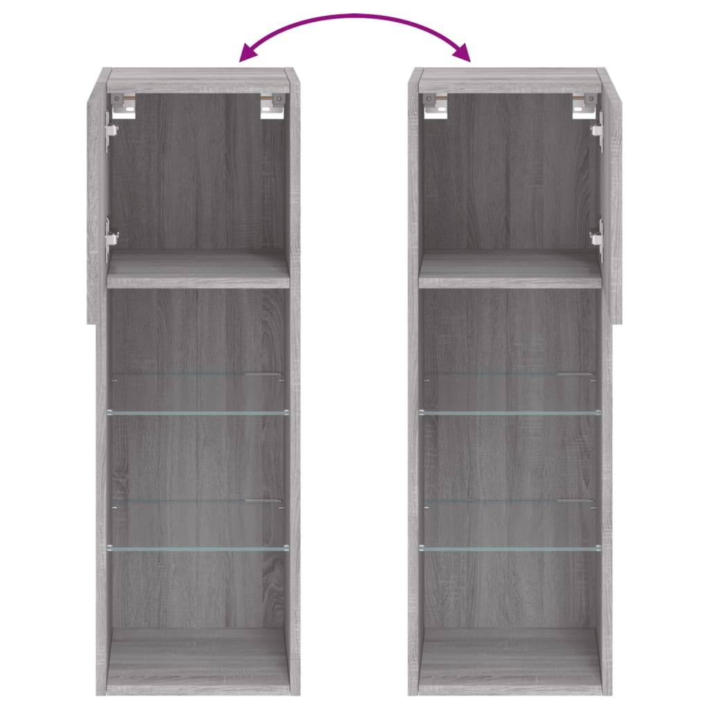 Έπιπλο Τηλεόρασης με LED Γκρι Sonoma 30,5x30x90 εκ. - Pakobazaar