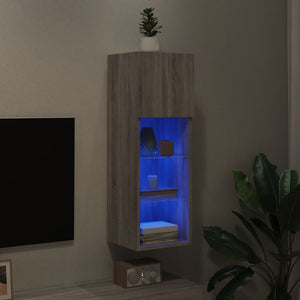 Έπιπλο Τηλεόρασης με LED Γκρι Sonoma 30,5x30x90 εκ. - Pakobazaar