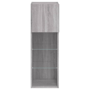 Έπιπλα Τηλεόρασης με LED 2 τεμ. Γκρι Sonoma 30,5x30x90 εκ.