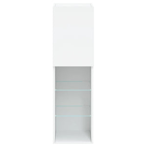 Έπιπλα Τηλεόρασης με LED 2 τεμ. Λευκά 30,5x30x102 εκ. - Pakobazaar
