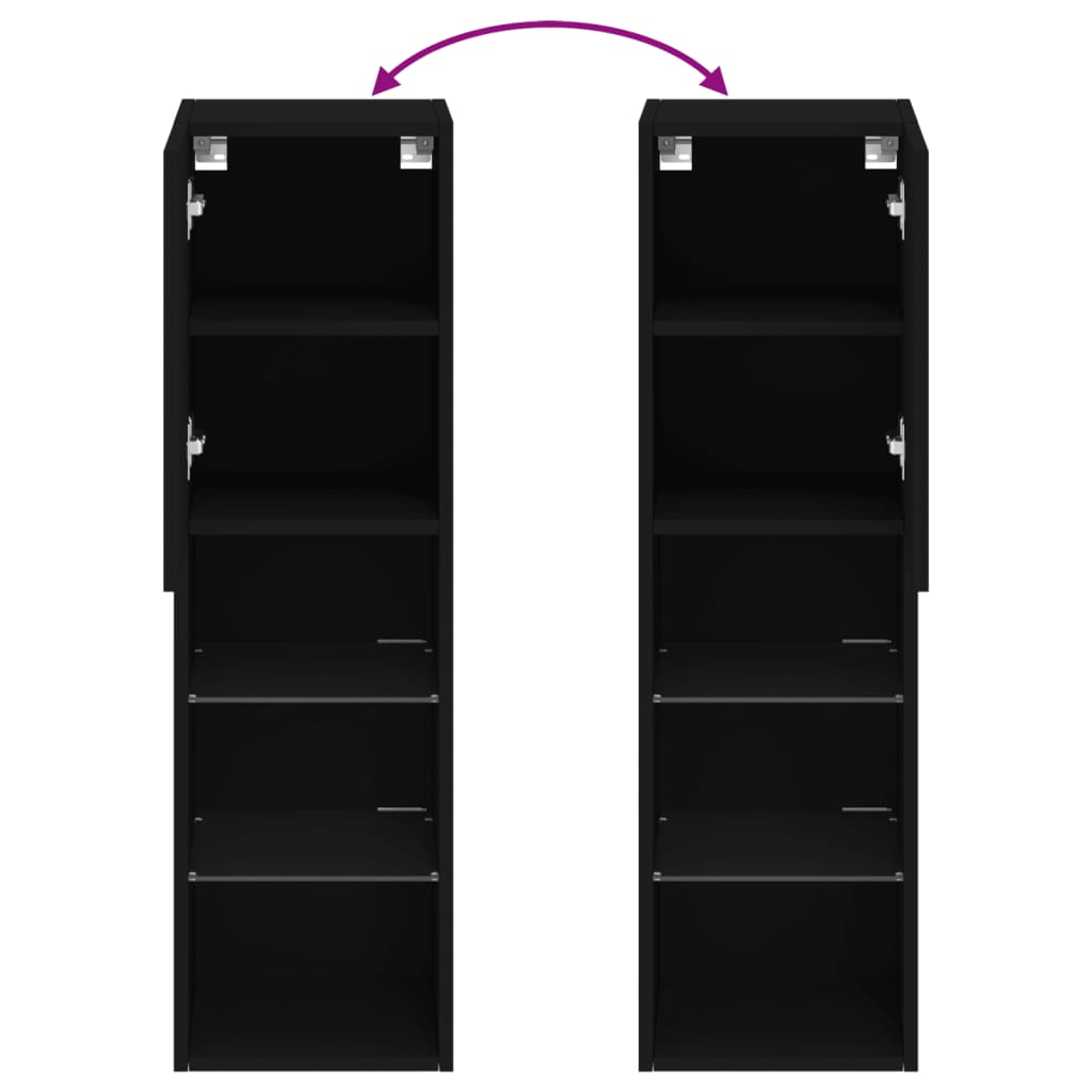 Έπιπλο Τηλεόρασης με LED Μαύρο 30,5x30x102 εκ.