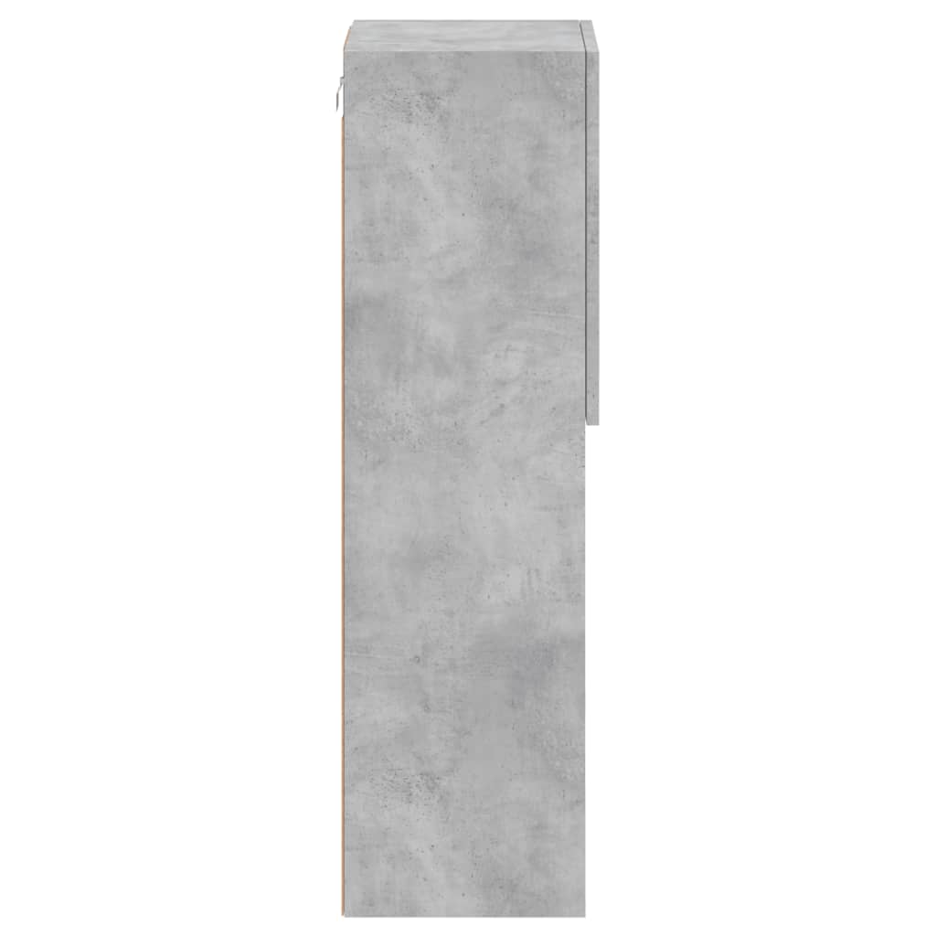 Έπιπλα Τηλεόρασης με LED 2 τεμ Γκρι Σκυροδέματος 30,5x30x102εκ. - Pakobazaar