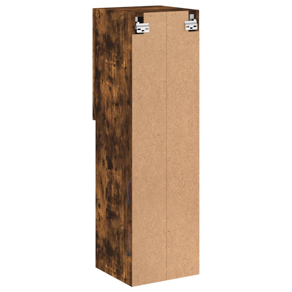 Έπιπλο Τηλεόρασης με LED Καπνιστή Δρυς 30,5x30x102 εκ. - Pakobazaar