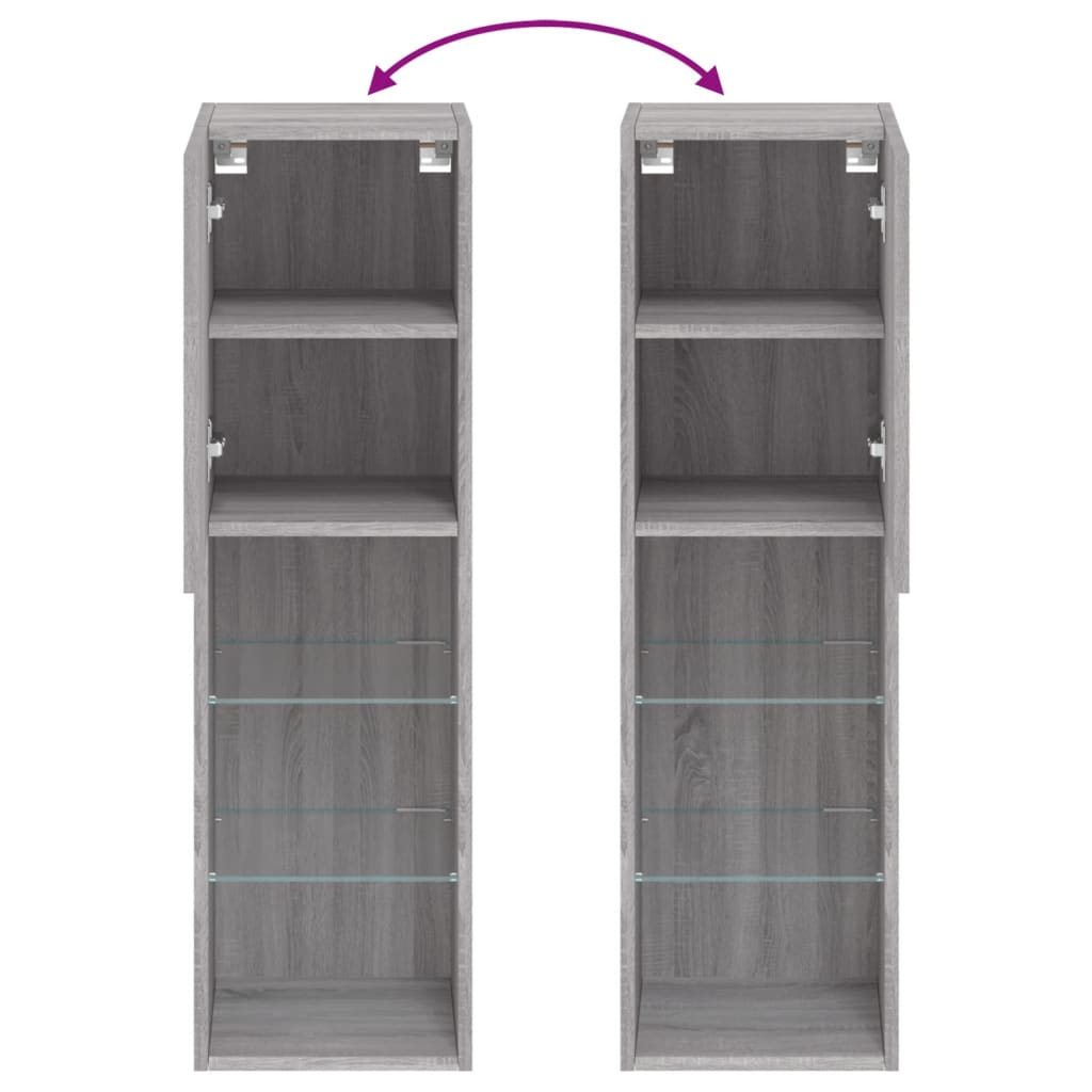 Έπιπλο Τηλεόρασης με LED Γκρι Sonoma 30,5x30x102 εκ. - Pakobazaar