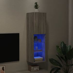 Έπιπλο Τηλεόρασης με LED Γκρι Sonoma 30,5x30x102 εκ. - Pakobazaar