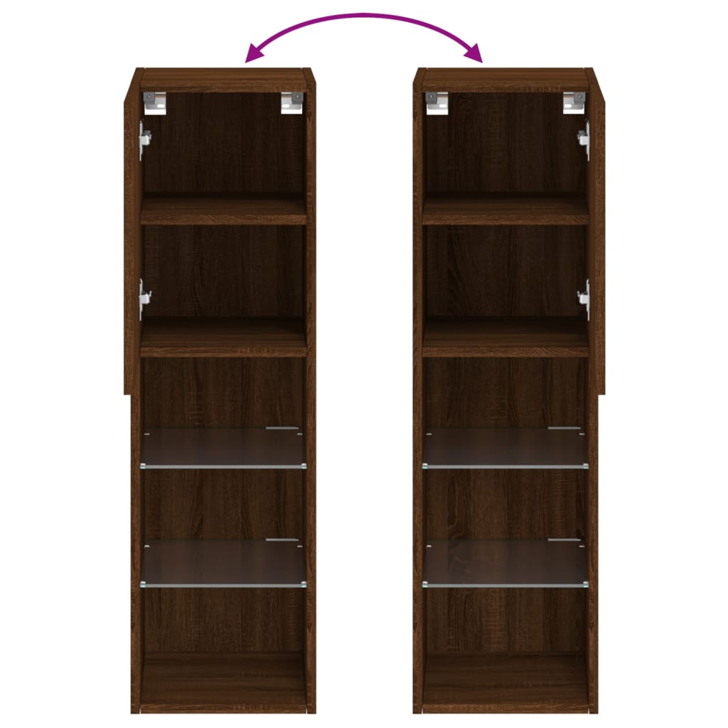 Έπιπλο Τηλεόρασης με LED Καφέ Δρυς 30,5x30x102 εκ. - Pakobazaar