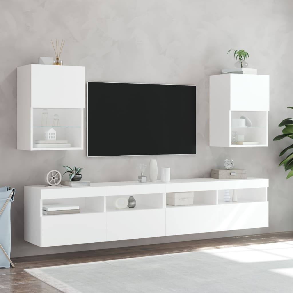 Έπιπλο Τηλεόρασης με LED Λευκό 40,5x30x60 εκ. - Pakobazaar