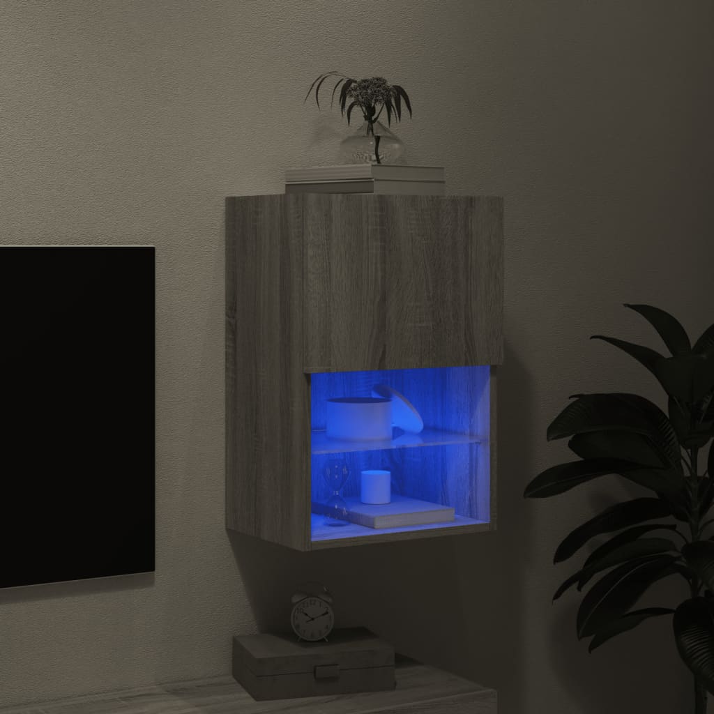 Έπιπλο Τηλεόρασης με LED Γκρι Sonoma 40,5x30x60 εκ.